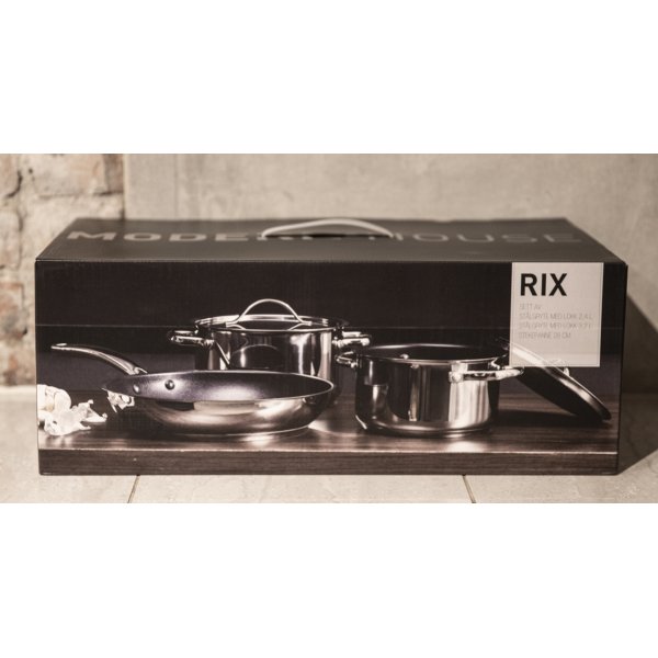 Rix grytset 3 delar i 18/8 st�l - Blankt st�l