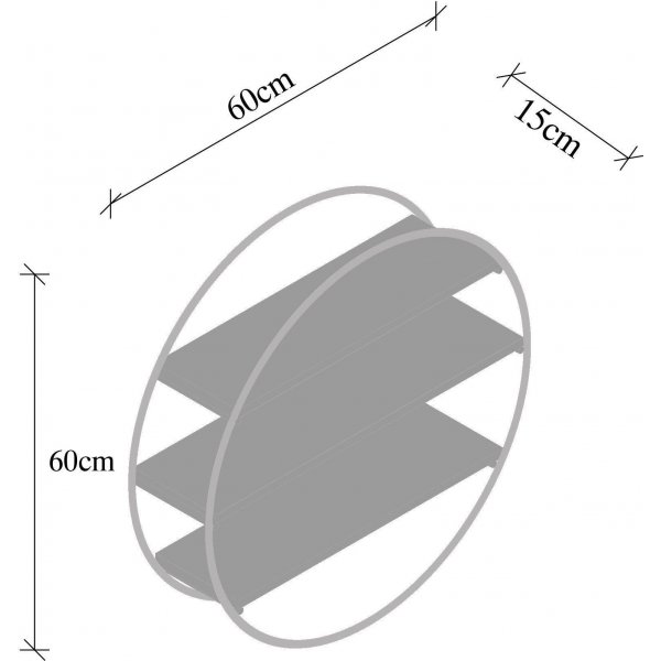 Wandplank rond zwart Ø60 cm Wandplank rond zwart Ø60 cm