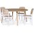 Groupe de repas Omni, table  manger ronde 130 cm avec 4 chaises blanches Tyko - Whitewash