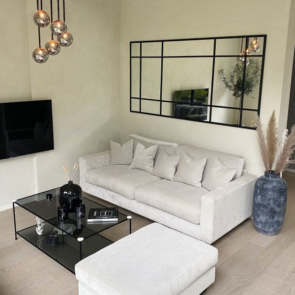 Helkroppsspegel 110 × 220 cm Spröjsad - Svart ram Helkroppsspegel 110 × 220 cm Spröjsad - Svart ram