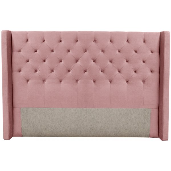 Almedal hoofdbord met knopen (Roze fluweel) - Elke breedte