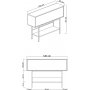 Force avlastningsbord - Svart/vit/silver