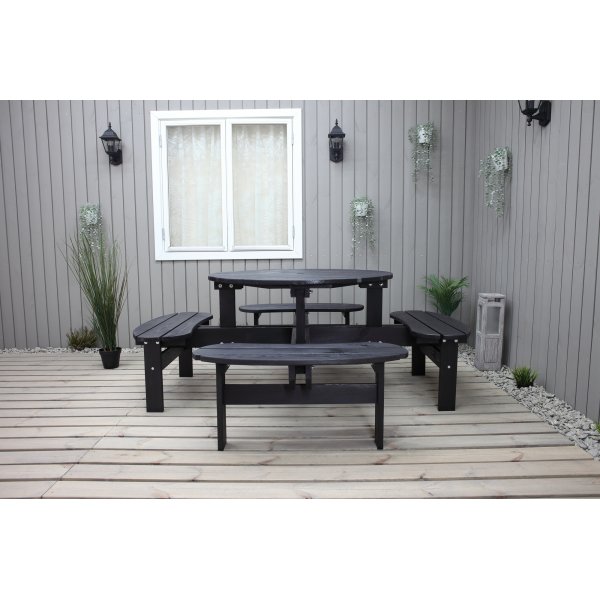 Ronda meubelgroep - Tuinbank & tafel in één - Zwart Ronda meubelgroep - Tuinbank & tafel in één - Zwart