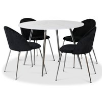 Art matgrupp, 110 cm runt bord + 4 st svarta Art stolar Art matgrupp, 110 cm runt bord + 4 st svarta Art stolar