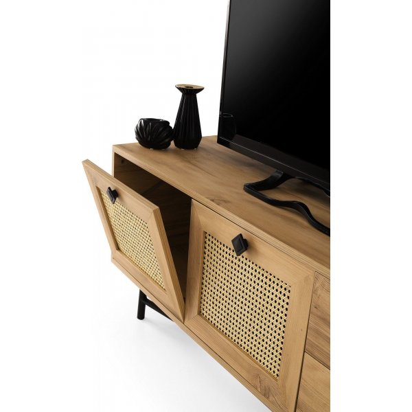 Banc multimédia Happy 140 cm - Chêne/noir Banc multimédia Happy 140 cm - Chêne/noir