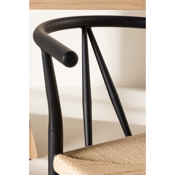 Chaise de salle à manger Alfons - Beige/noir Chaise de salle à manger Alfons - Beige/noir