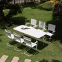 Holmsund matgrupp; bord 180x80 cm med 6 st karmstolar - vit