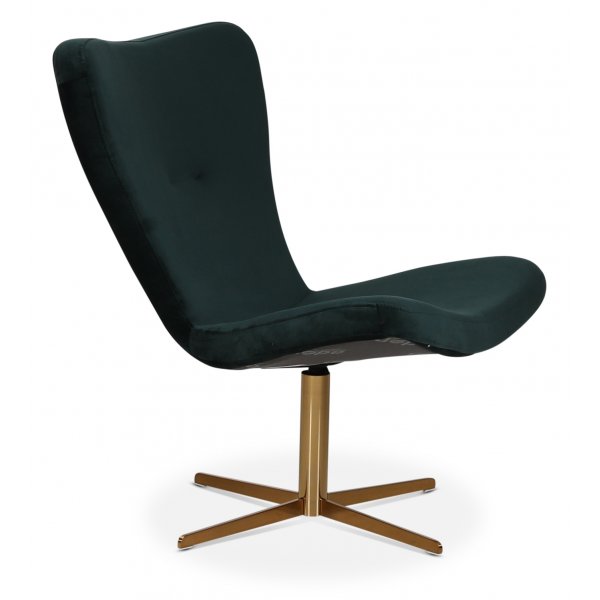 Tulpan designfåtölj - Grön Sammet / Mässing + Textilrengöring för möbler Tulpan designfåtölj - Grön Sammet / Mässing + Textilrengöring för möbler