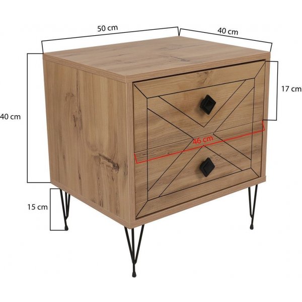 Luna nachtkastje - Grenen