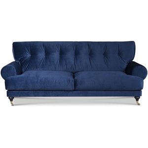Andrew 3-sits soffa - Mörkblå sammet