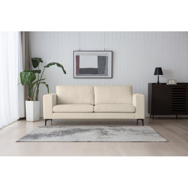 Aspen 3-sits soffa i beige sammet + Textilrengöring för möbler Aspen 3-sits soffa i beige sammet + Textilrengöring för möbler