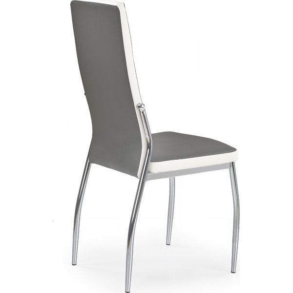 Chaise Ivar - Blanc/gris (PU) / Chrome