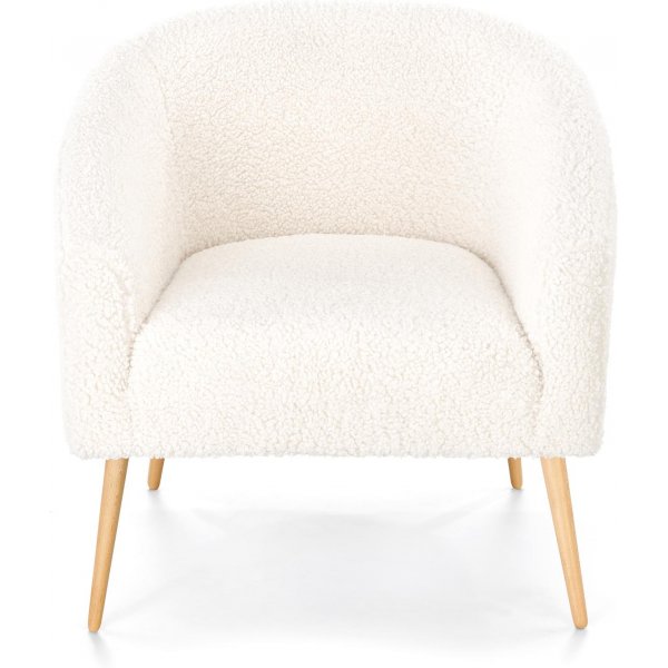 Fauteuil Bandera - Blanc crème/bois Fauteuil Bandera - Blanc crème/bois