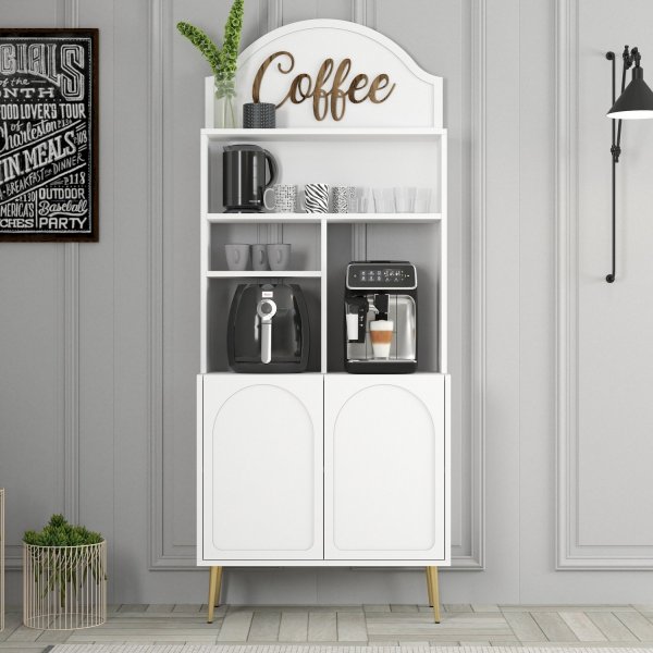 Lyon köksskåp 80 cm - Vit/guld Lyon köksskåp 80 cm - Vit/guld