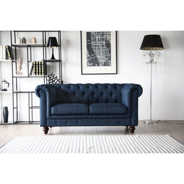 Soffa 2-sits chesterfield bl - Herron
