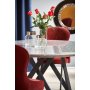 Orcan runt matbord 140 cm - Gr marmor/svart