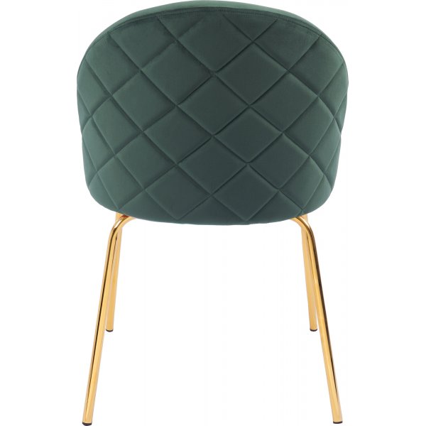 Stol i grn sammet och guldiga ben - Plaza