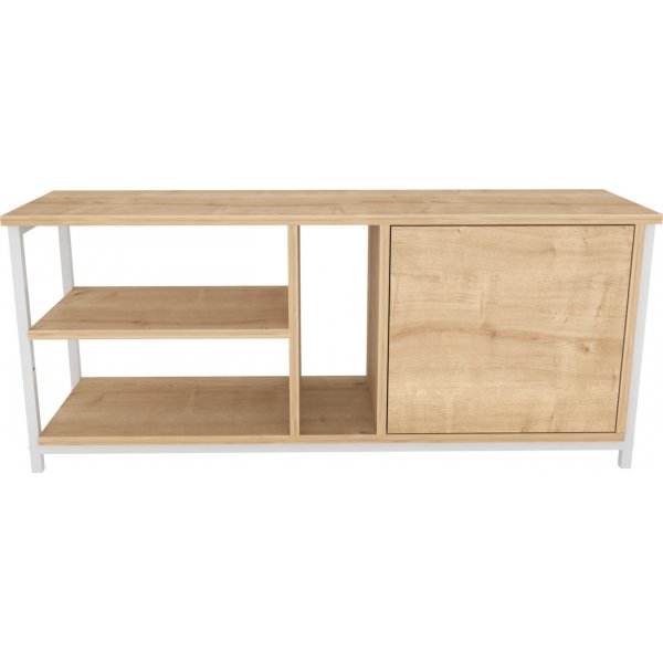 Banc multimédia Neola - Blanc/chêne Banc multimédia Neola - Blanc/chêne