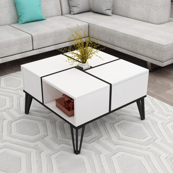 Table basse Nirvana 71,8 x 71,8 cm - Blanc/noir Table basse Nirvana 71,8 x 71,8 cm - Blanc/noir