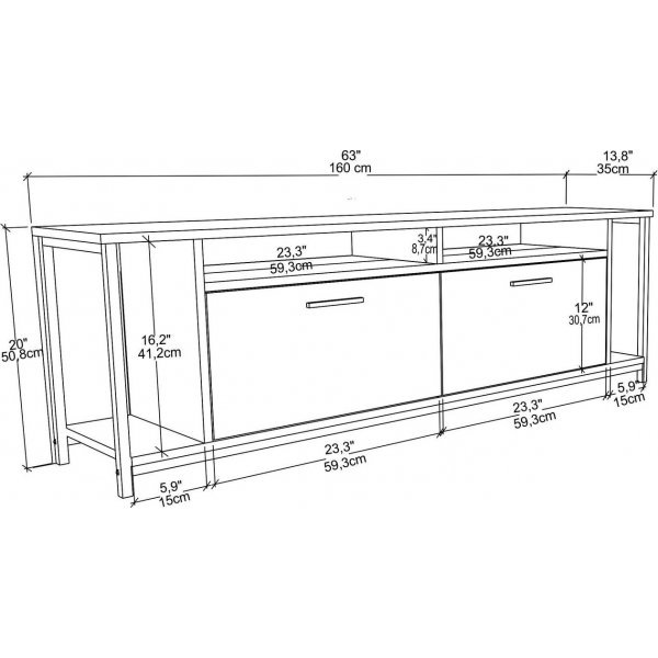 Banc multimdia Omar - Blanc/noyer