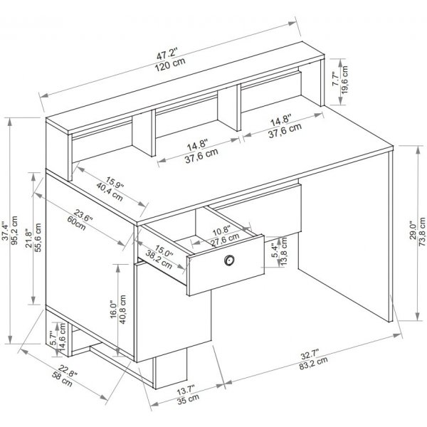 Bureau de menuisier 120 x 60 cm - Pin/beige Bureau de menuisier 120 x 60 cm - Pin/beige