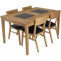 Gränna matgrupp inkl. 4 st Mora stolar - Ek/Svart PU Gränna matgrupp inkl. 4 st Mora stolar - Ek/Svart PU