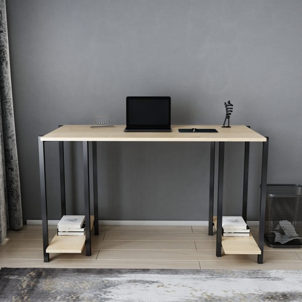 Bureau Academy 125,2 x 60 cm - Noir/chêne Bureau Academy 125,2 x 60 cm - Noir/chêne