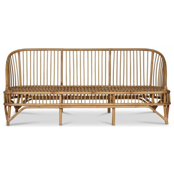 Baboo 3-zits rotan bank met kussens - Naturel Baboo 3-zits rotan bank met kussens - Naturel