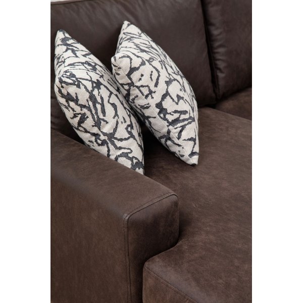 Canapé en U droit Braga - Marron Canapé en U droit Braga - Marron