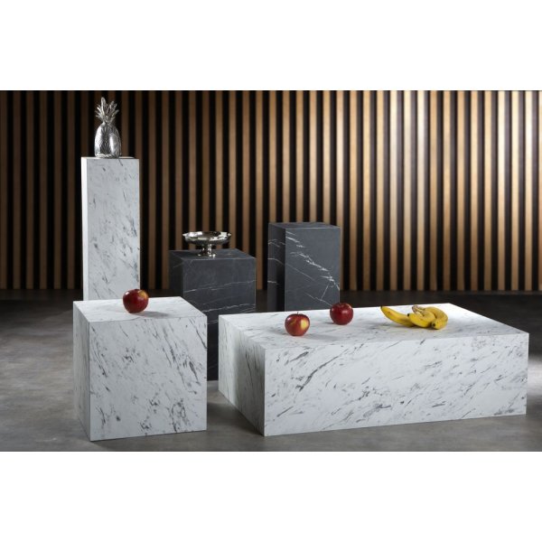 Stenen bijzettafel 30 x 30 cm - Wit marmer (Laminaat) Stenen bijzettafel 30 x 30 cm - Wit marmer (Laminaat)