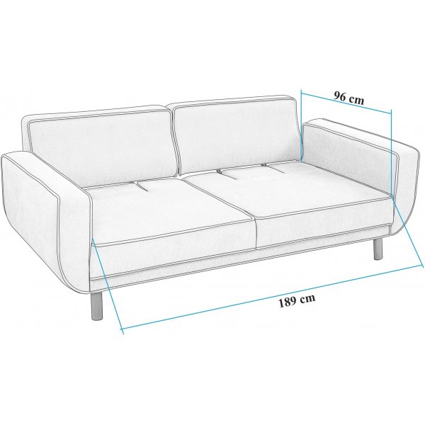 Canapé lit Berjer 3 places - Gris/chêne Canapé lit Berjer 3 places - Gris/chêne