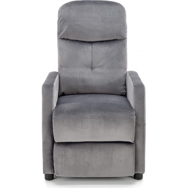 Reclinerfåtölj i grå sammet ställbar Reclinerfåtölj i grå sammet ställbar