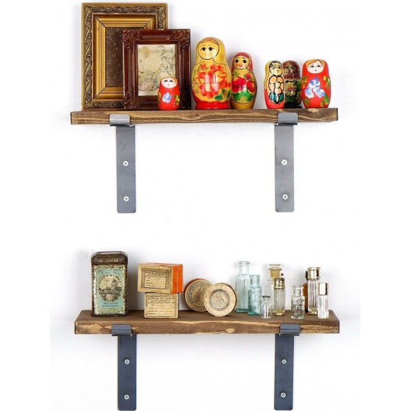 Lamba wandplank 3 - Zwart/walnoot Lamba wandplank 3 - Zwart/walnoot