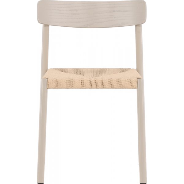 Chaise de salle à manger avec assise en rotin - Greige Chaise de salle à manger avec assise en rotin - Greige