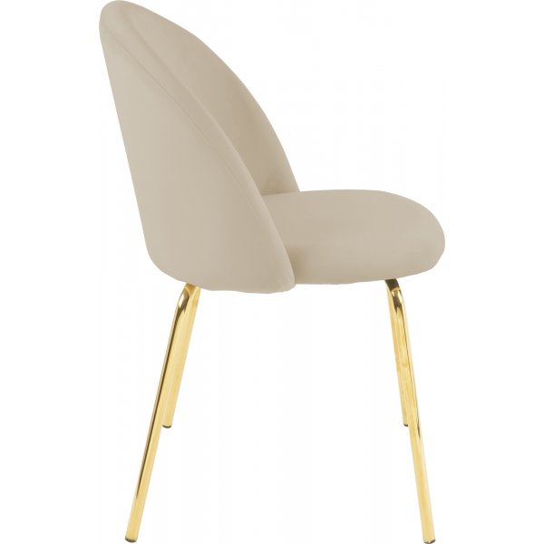 Stol beige velvet guldiga ben + Möbeltassar Stol beige velvet guldiga ben + Möbeltassar