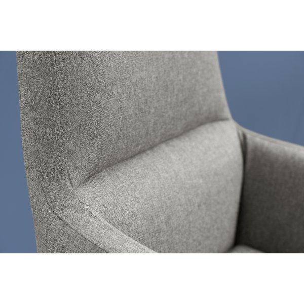 Fauteuil Trafford avec repose-pieds - Gris clair