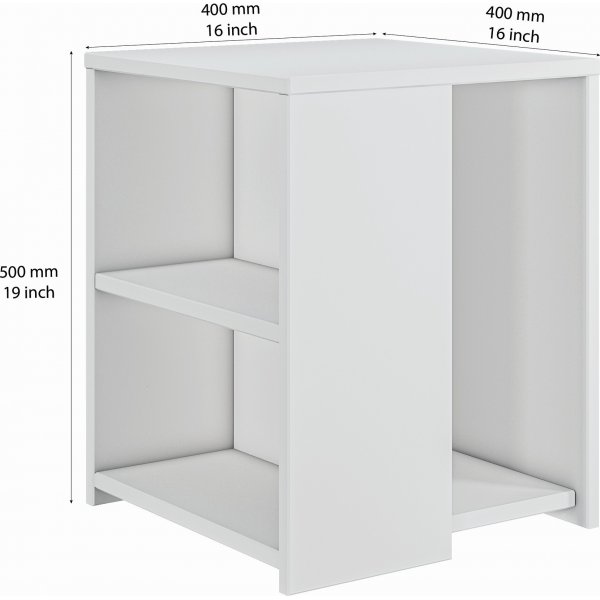 Romina sidobord 40 x 40 cm - Vit