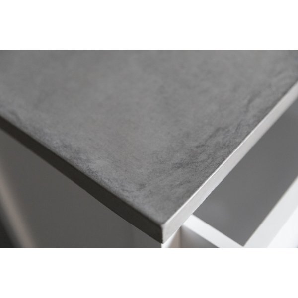 Sängbord med 3 låda - Vit/cement Sängbord med 3 låda - Vit/cement