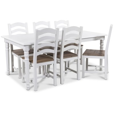 Nomi matgrupp 180 cm bord med 6 st New England stolar