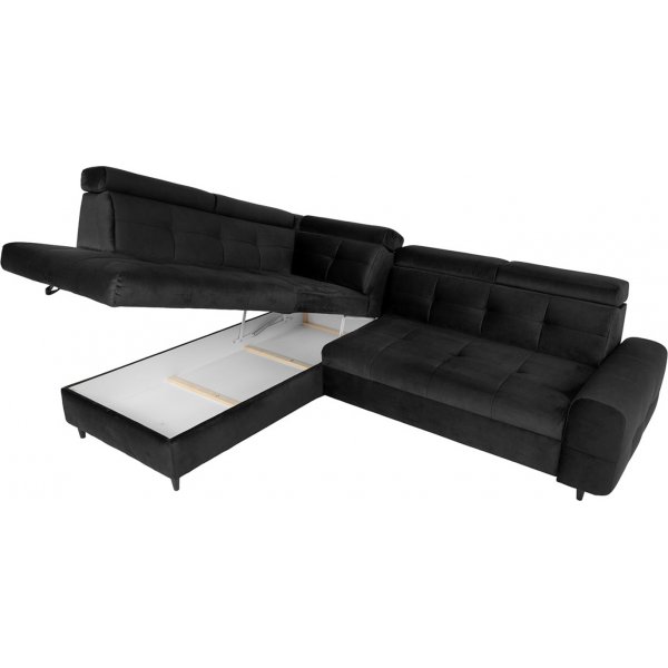 Matras hoekslaapbank met open eind links - Zwart Matras hoekslaapbank met open eind links - Zwart