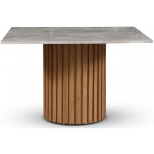 Table  manger Sumo en marbre 120x120 cm - Chne huil / marbre gris beige