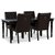 Paris matgrupp svart bord med 4 st Windsor stolar i brunt PU med rygghandtag