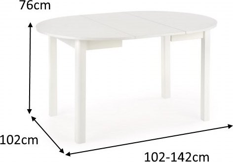 Berivan uitschuifbare eettafel 102-142 cm - Zwart