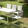 Holmsund matgrupp; bord 180x80 cm med 8 st stolar (2 st karmstolar + 6 st stolar)