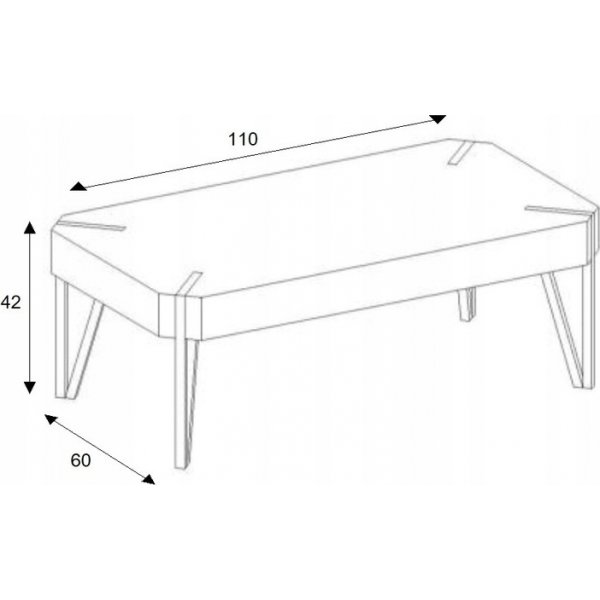 Marlene salontafel 110 x 60 cm - Zwart/betonpatroon Marlene salontafel 110 x 60 cm - Zwart/betonpatroon