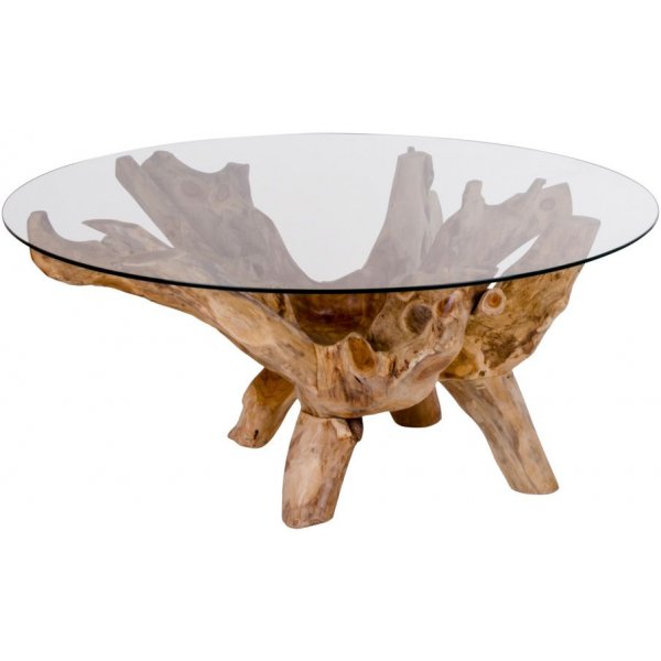 Amazonas Table basse 110 x 110 cm - Teck/verre Amazonas Table basse 110 x 110 cm - Teck/verre