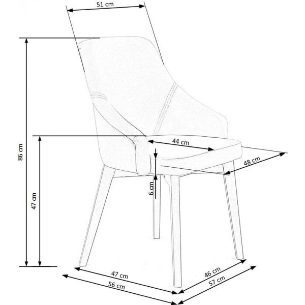 Chaise de salle à manger Catrin - Beige (Velours) / Bois Chaise de salle à manger Catrin - Beige (Velours) / Bois