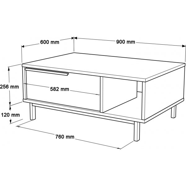 Table basse Ocan 90 x 60 cm - Noyer/chne