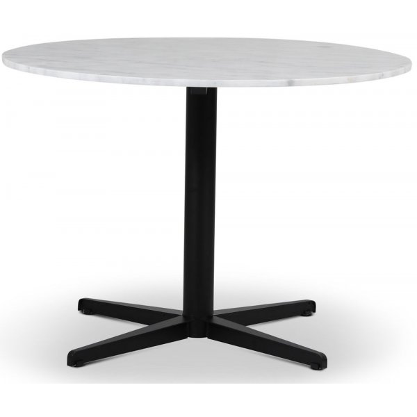 SOHO matbord 105 cm - Matt svart kryssfot / Ljus marmor