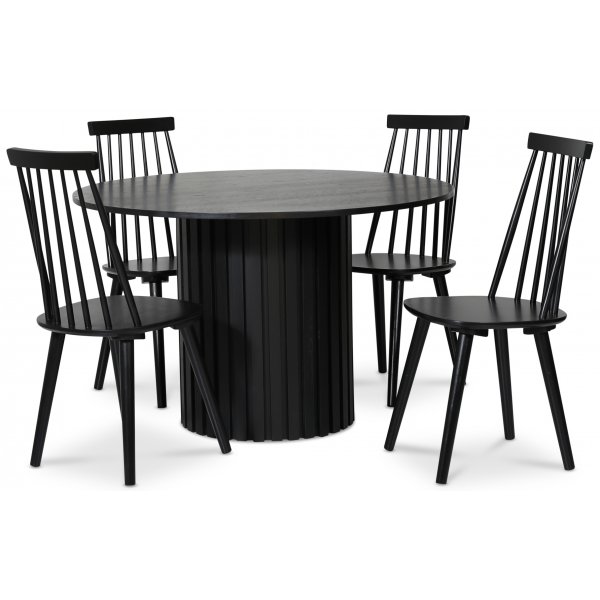 Ronde eettafel Ø120 cm zwarte beits Ronde eettafel Ø120 cm zwarte beits